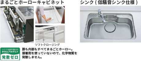 まるごとホーローキャビネット、シンク(低騒音シンク仕様)