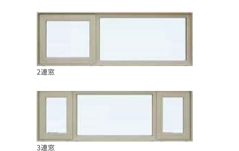 すべり出し窓(2連窓、3連窓)